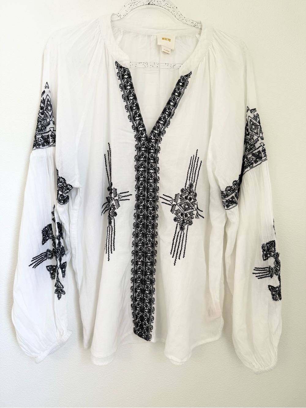 Anthropologie Maeve Anastasia Embroidered Blouse Boho Women's Size XL - Picture 3 of 12